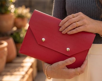 Mahjong Card Clutch, Leather clutch, Game Night Organizer, Mother's day gift, Chic Tabletop Accessory