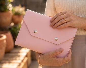 Mahjong Card Holder, Leather clutch, Game Night Organizer, Gift for her, Chic Tabletop Accessory