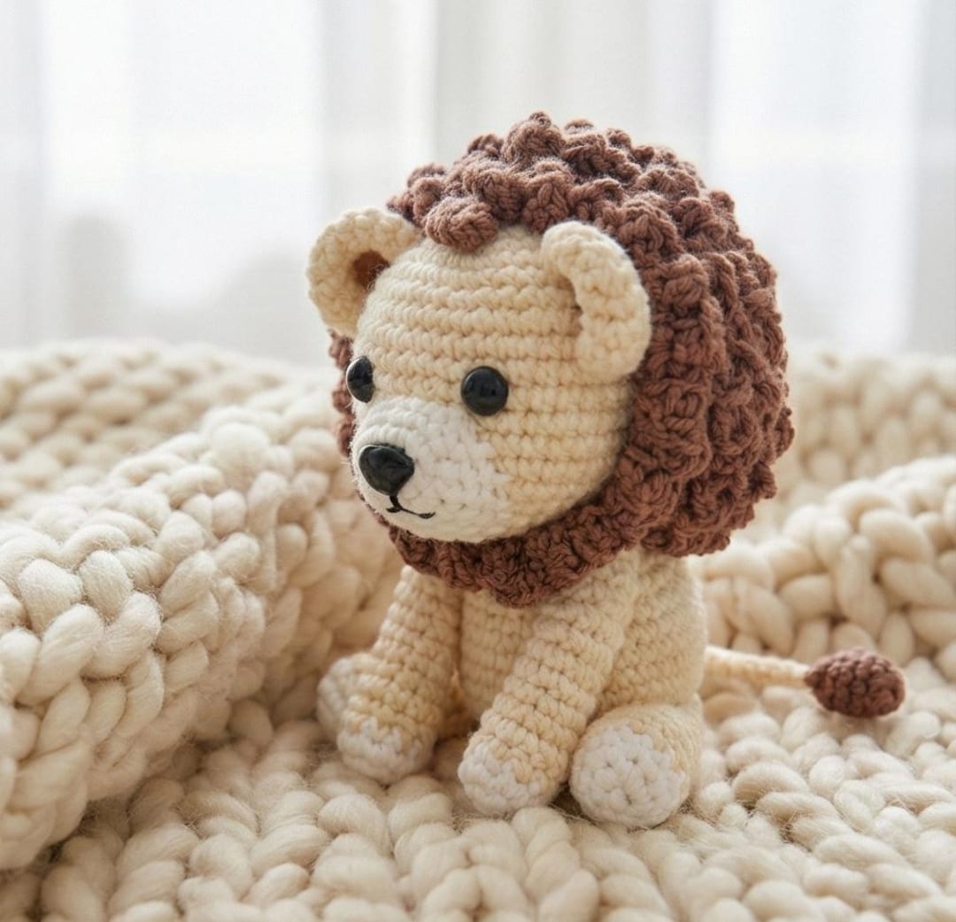 Cute Crochet Lion Amigurumi Plush – Handmade Baby Lion Stuffed Animal ...