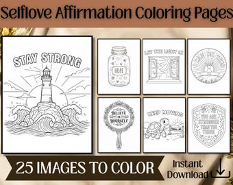 Self Love, Stress Relief, Motivational Coloring Pages for all Ages, Unique and Integrated