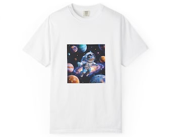 Maglietta Space Frog - Graziosa rana astronauta che fluttua nella galassia / Maglietta con arte animale cosmica / Maglietta grafica unisex