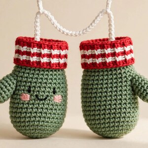 Haakpatroon voor wantjes als kerstversiering, Mimi de Wantjes mini-wantjes (PDF), kerstboomversiering, direct te downloaden