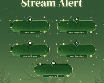 Stream Alert Pack - Verdant Blossom | Animated Alert | Cozy Stream Asset | Lofi Alert | for Kick YouTube Twitch