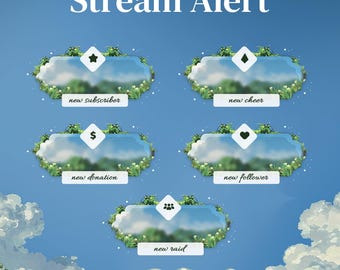 Stream Alert Pack - Sunny Day | Animated Alert | Cozy Stream Asset | Lofi Alert | for Kick YouTube Twitch