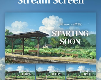 Stream Screen Pack - Sunny Day | Animated Screen Pack| Cozy Stream Asset | for Kick YouTube Twitch | Starting  Soon | BRB Scene