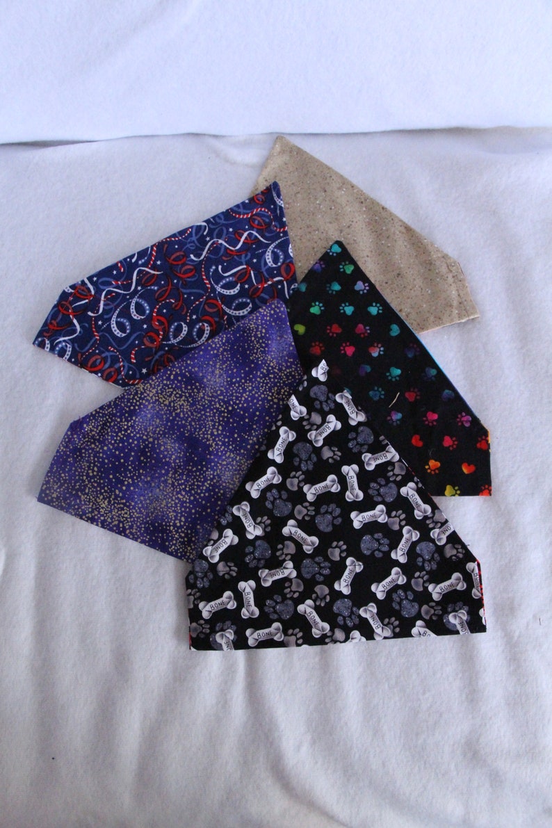 Reversible Seasonal Dog Bandanas 5 Pack