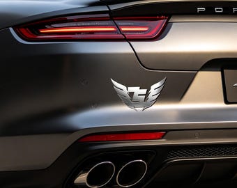 Winged Custom Letter Car Emblems, Stylish Monogram Badge for Car Exterior Accessories，Customized Badge for Car Truck Boat Guitar Piano