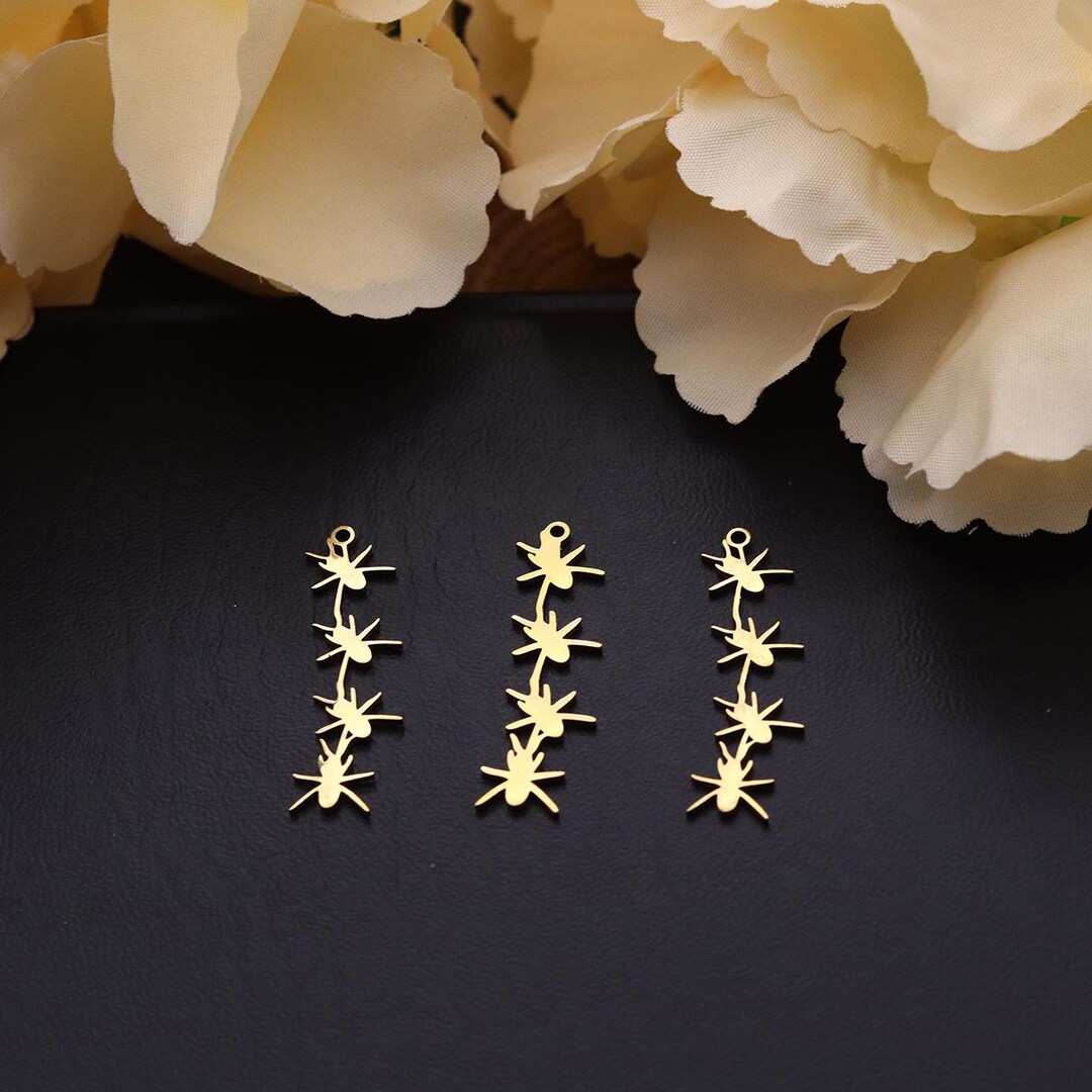 Spider Chain Silhouette Stainless Steel Pendants, Dark Gothic Charms ...