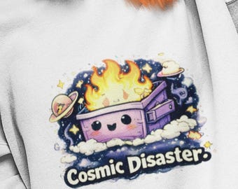 Celestial Dumpster Fire Sweater, "Cosmic Disaster", Cute Crewneck, Astrology Gifts, Gift for Her, Gifts for Teen Girls