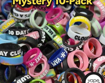 vape tank protector VapeBand® Mystery 10-Pack Silicone Rings (22mm-24mm) Glow Green anime Strength (mg/mL):0.1mg Rythm Fire OG (H)