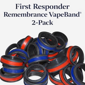 First Responder Remembrance VapeBand® | 22mm Silicone Vape Tank Protector | Thin Red Line & Thin Blue Line Vape Band