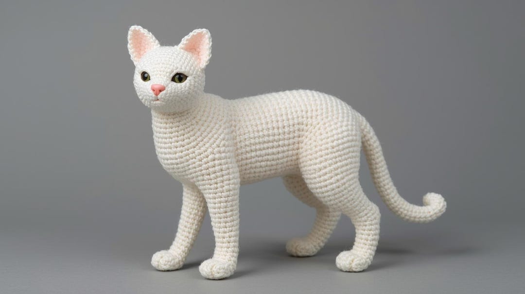 Amigurumi Cat Crochet Pattern PDF, Lifelike Cat Plush Toy, Kawaii Kitty ...