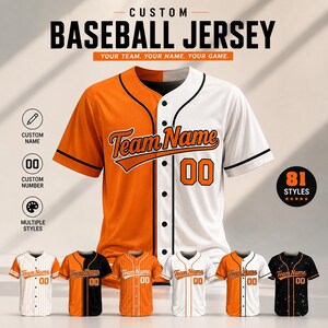 Custom Team Jersey, Personalized Baseball Jersey Shirt, Custom Name Number Sports Uniform, Baseball Fan Gift