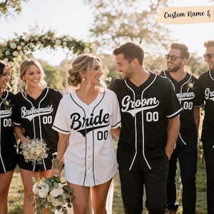 Custom Groom & Groomsmen Baseball Jersey, Personalized Name Number Shirt, Best Man Wedding Jersey, Bachelor Party Outfit, Team Groom Gift image 2