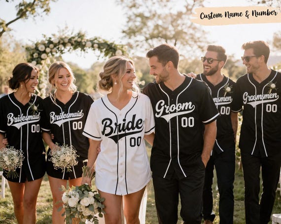 Custom Groom & Groomsmen Baseball Jersey, Personalized Name Number Shirt, Best Man Wedding Jersey, Bachelor Party Outfit, Team Groom Gift
