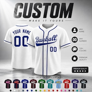 Custom baseball jersey, Personalized embroidery Name Number Logo, Sports Team Uniform Wedding Jerseys  Gifts for Men Women Kids Toddler