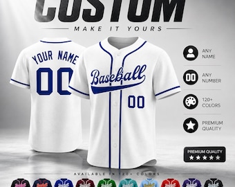 Custom baseball jersey, Personalized embroidery Name Number Logo, Sports Team Uniform Wedding Jerseys  Gifts for Men Women Kids Toddler