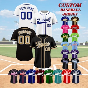 Custom baseball jersey, Personalized embroidery Name Number Logo, Sports Team Uniform Wedding Jerseys  Gifts for Men Women Kids Toddler