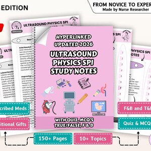 Ultrasound Physics SPI Study Notes, SPI Exam, Physics question, Physics Practice Registry Review, Ultrasound tech, Sonographer Hyperlinked