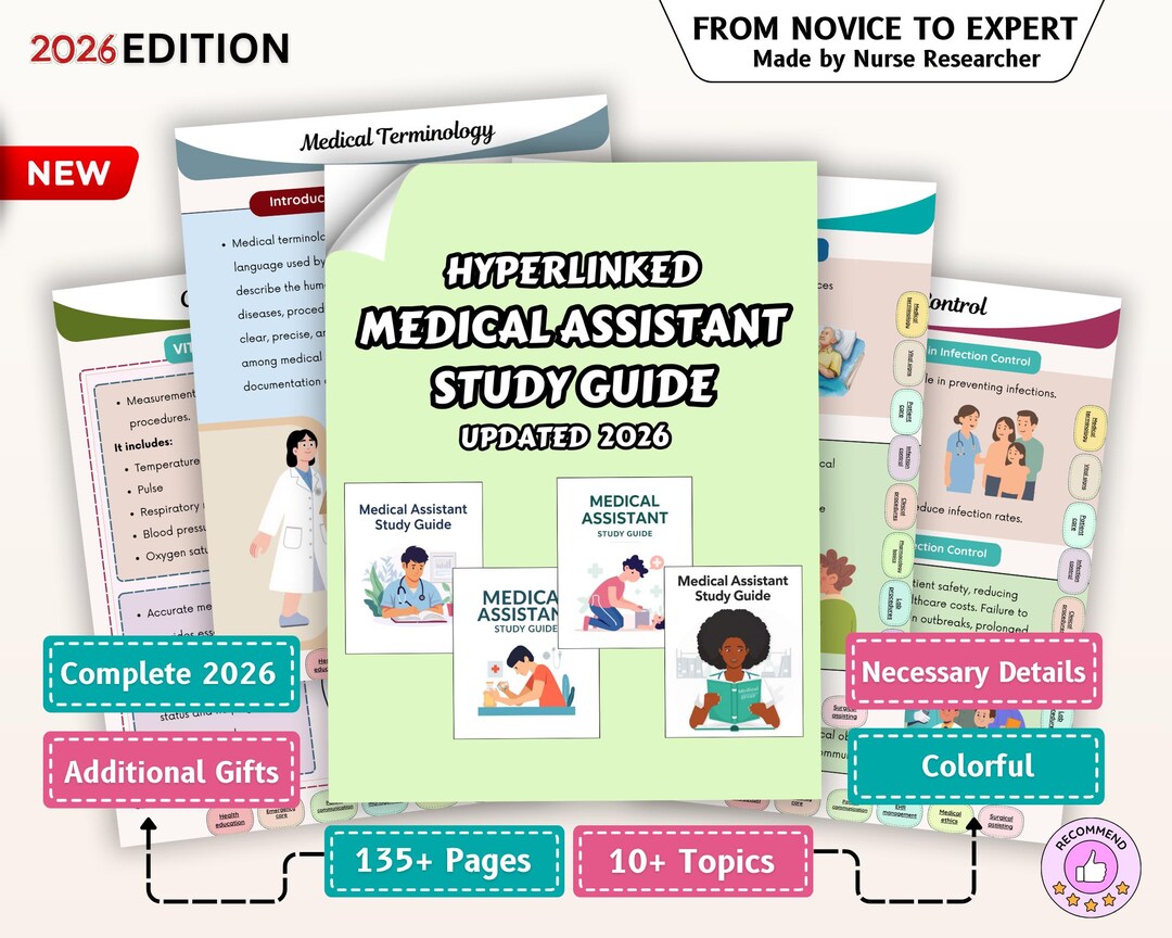 Medical Assistant Study Guide 2026, CMA Exam Prep, MA Notes (digital ...