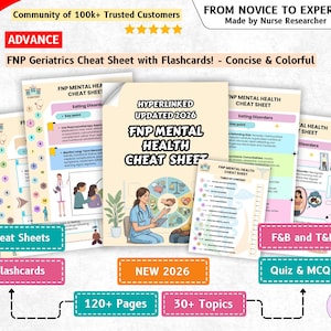 FNP Mental Health Notes, Cheat Sheet & Flashcards, 120+ Pages, Hyperlinked 2026 (Digital Download)