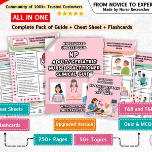 NP Adult Geriatric Nurse Practitioner Clinical Guide with Cheat Sheet Flashcards, 2026 Edition, Hyperlinked PDF