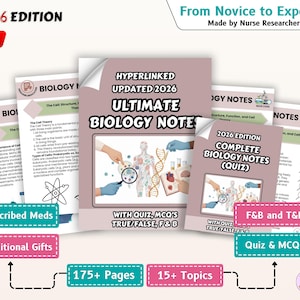 Hyperlinked Biology Notes 2026 perfect for students to Learn and Succeed in Your Exams, 175+ Pages, PDF