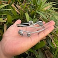 Labradorite Silver Arm Cuff, Adjustable Boho Armband, Handmade Arm Bracelet
