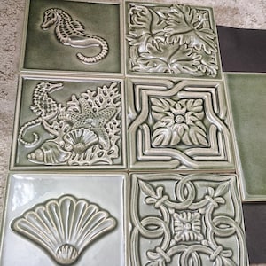 Artisan Ceramic Tile - Juniper - NOS Newsome Tile Circa 2006 or Earlier Multiple Styles Available/Matching Field Tile
