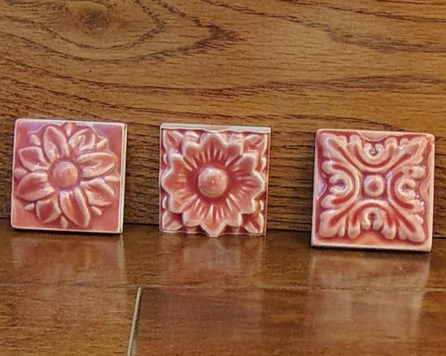 Vintage NOS Hot Pink 2x2 Raised Insert Tiles - 3 Designs Available - Etsy