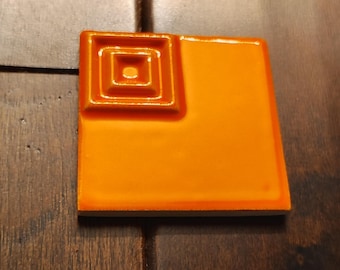 Ceramic Tile - Bright Orange - 1 7/8" x 1 7/8"