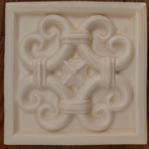 Vintage Glazed Ceramic Tile Insert, 6" Decorative Accent
