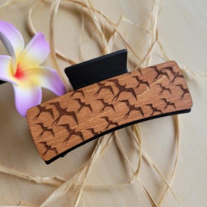Vintage Handmade Hawaiian Koa Wood Checkerboard Inlay Hair Barrette Clip Koa Wood Barrette - Etsy main image 3