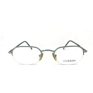 May include: Green and silver-toned Club Roma spectacles with a half-rim design. The spectacles have a thin metal frame and oval lenses. The text "CLUB ROMA" is printed on the right lens.