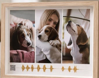 Hund oder Katze Verlust Soundwave Rahmen | Custom Haustier-Denkmal mit Online-Erinnerungsseite