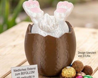 Ups, reingefallen! - Befüllbares 3D-Osterei mit Hasen-Popo | Lustige Osterdeko & Geschenkverpackung | Made in Germany