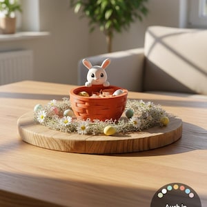 Osterkorb mit Hase – 3D gedruckter Osterhasen-Korb für Süßigkeiten & Geschenke | Nachhaltige Osterdeko afbeelding 1