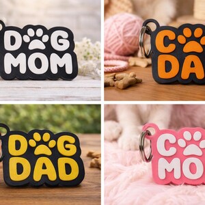 Dog Mom / Dog Dad / Cat Mom / Cat Dad Schlüsselanhänger – Farbe frei wählbar – 3D gedruckt – Geschenk für Tierliebhaber bild 6