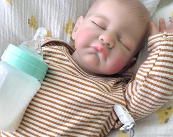 August Reborn Baby Doll: 20 Inch Weighted Newborn For Adoption, Cloth Body Reborn