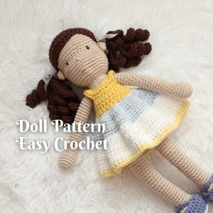 Doll Crochet Pattern, amigurumi, crochet toy pattern, easy market product, medium 15 inch size, PDF download