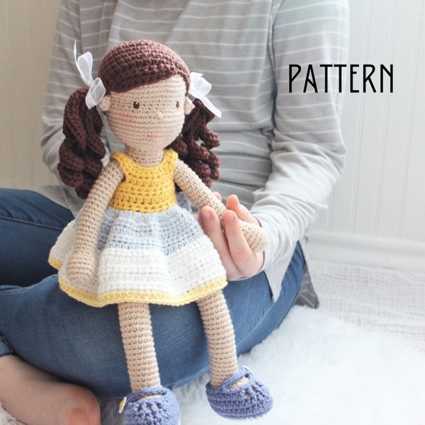 3 PATTERN BUNDLE- Amelia Doll Crochet Pattern Bundle, 3 patterns, doll, dress, mini doll, amigurumi doll, crochet doll, photography prop