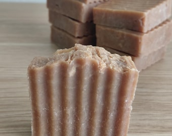 Jasmine & Shea Unscented Natural Lye Soap Bar: Minimal Ingredient Soap for Sensitive Skin. Vegan Recipe