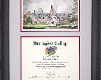 Huntingdon College Diploma Frame