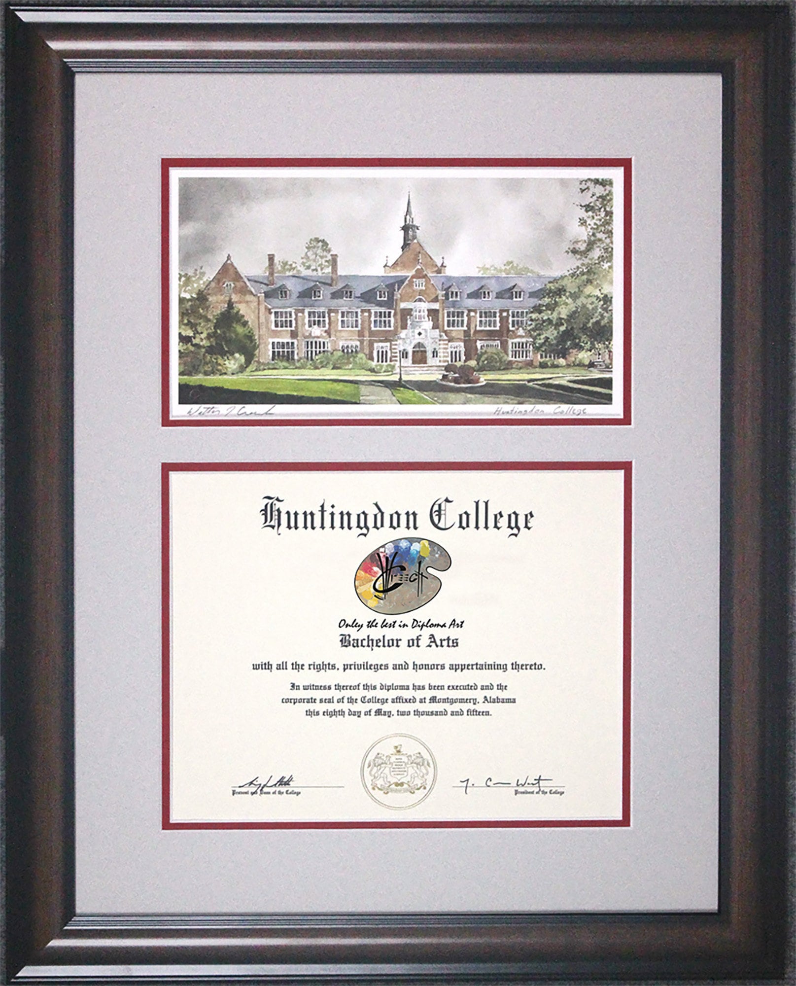 Huntingdon College Diploma Frame Etsy
