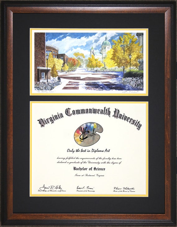 VCU Diploma Frame Etsy