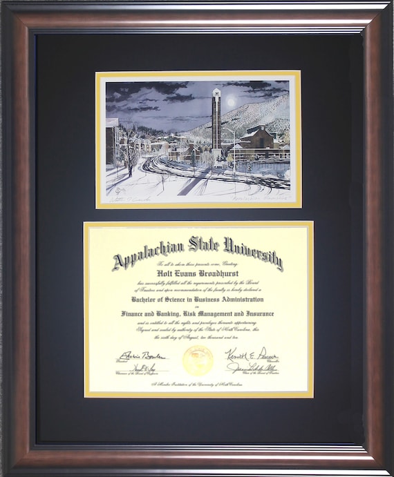 ASU Diploma Frame appalachian Moonshine Etsy