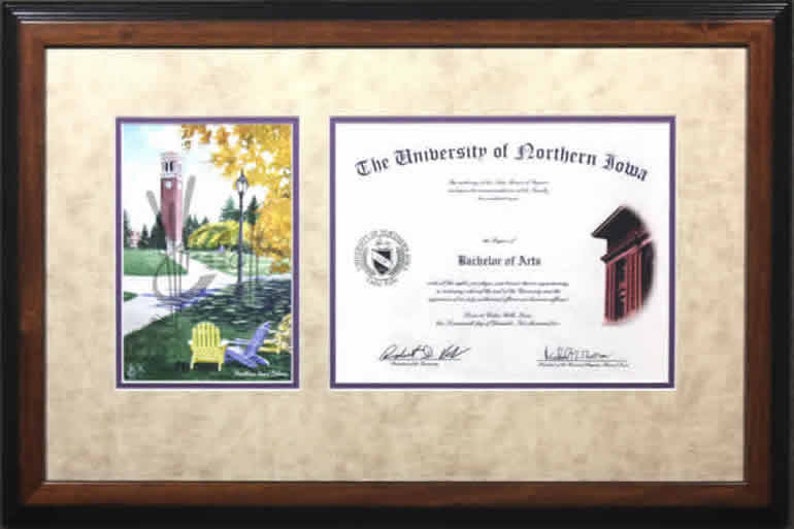 University Of Northern Iowa Diploma Frame Image 0