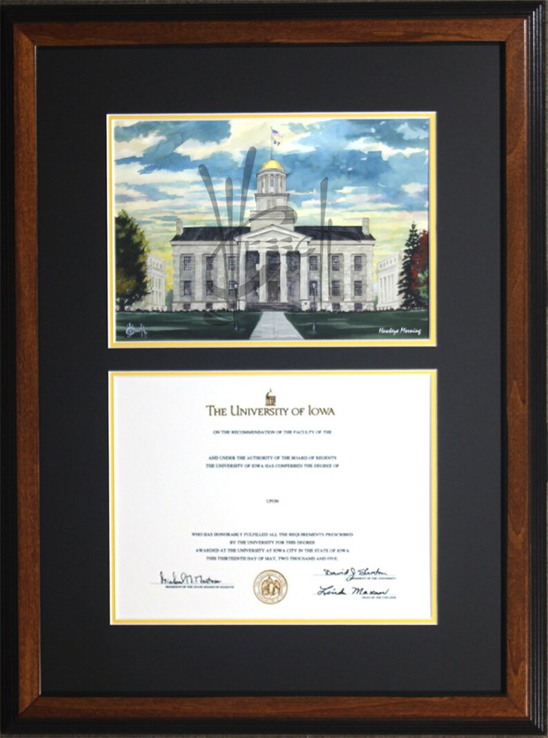 University Of Iowa Diploma Frame Image 0