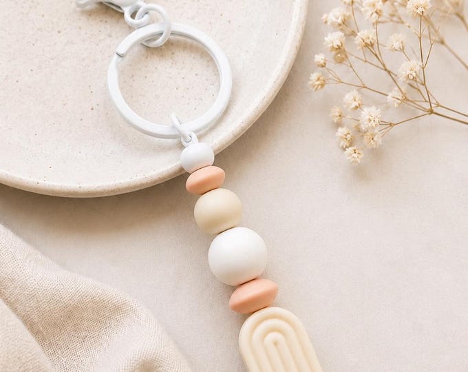 Project Bag Scissor Charm Keychain / Silicone Beads Fob