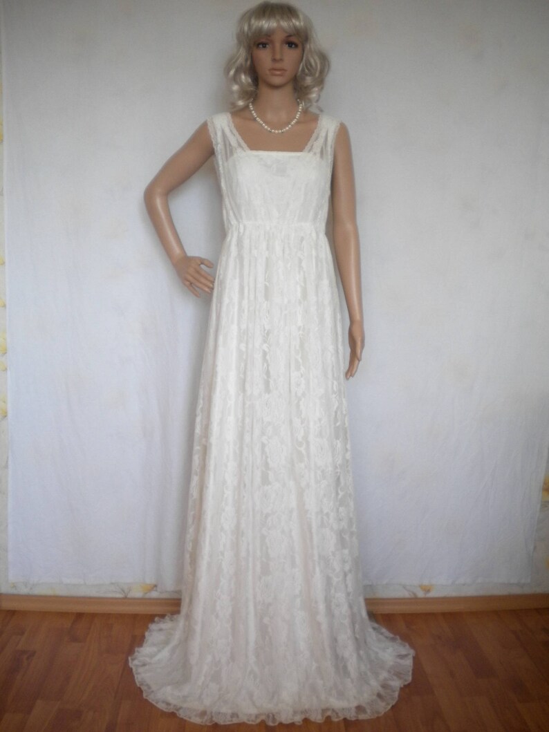 Bohemian Wedding Dress Empire Waist Boho Wedding Dress Fairy - Etsy